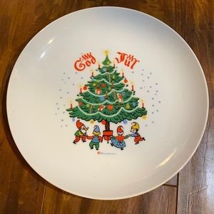 Vintage Scandinavian Swedish Midcentury 1960s Berggren‎ Merry Christmas Plate